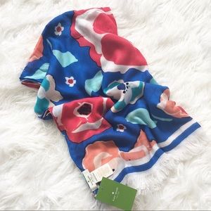 New With Tag Kate Spade Floral Spring Scarf